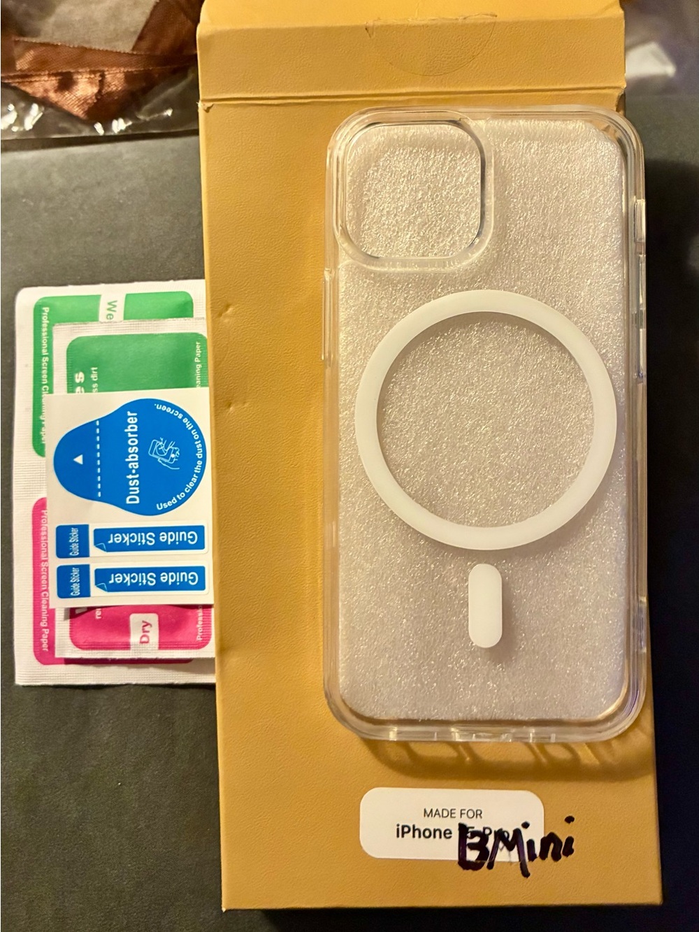 Clear MagSafe-Compatible iPhone 13 Mini Case with White Ring, NEW